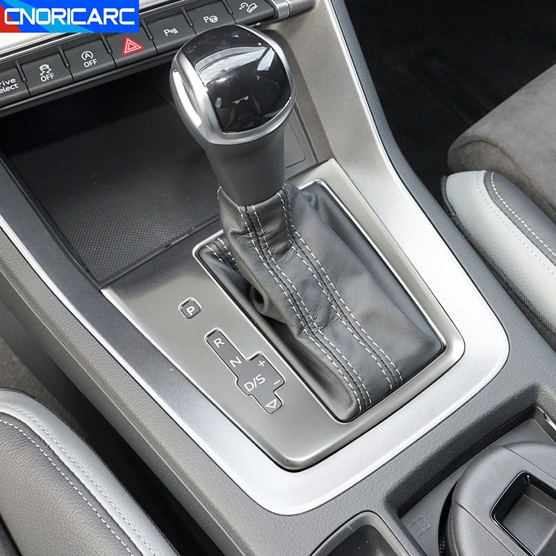Auto Center Konsole Getriebe Shift Rahmen Edelstahl Aufkleber Für Audi Q3 2019-2022 LHD Schalthebel Panel Innen Zubehör trim