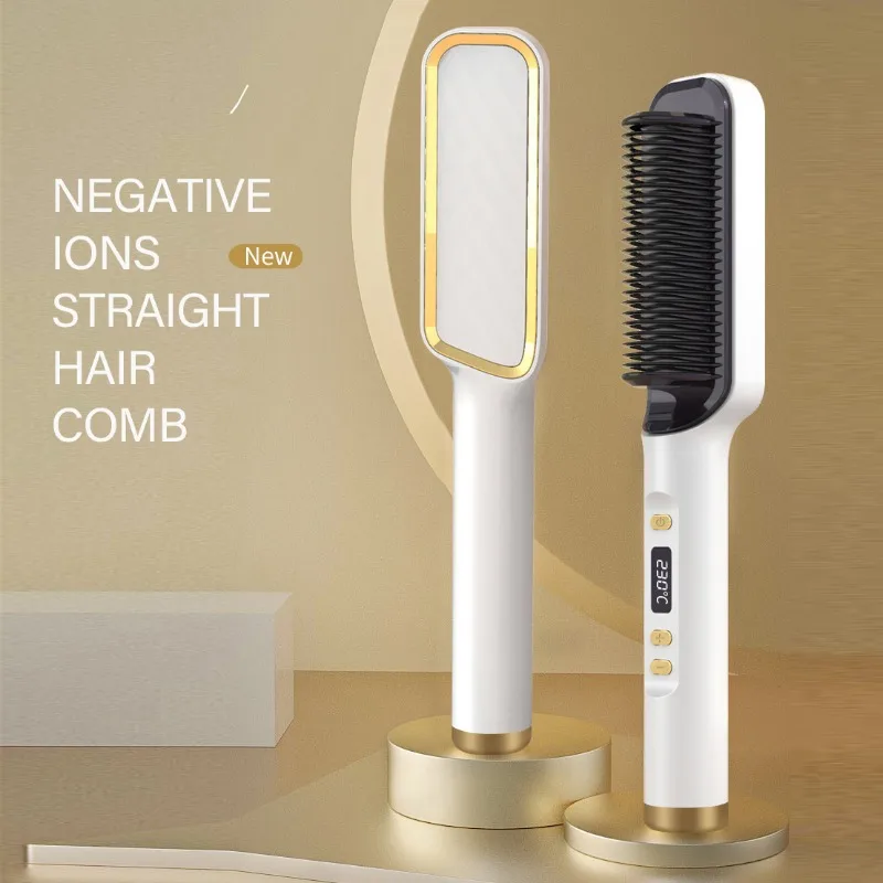 

Profissional Hair Straightener Brush Electric Hot Comb Anti-scalding Ceramic Hair Curler Straightening Heating Combs Heated Hair