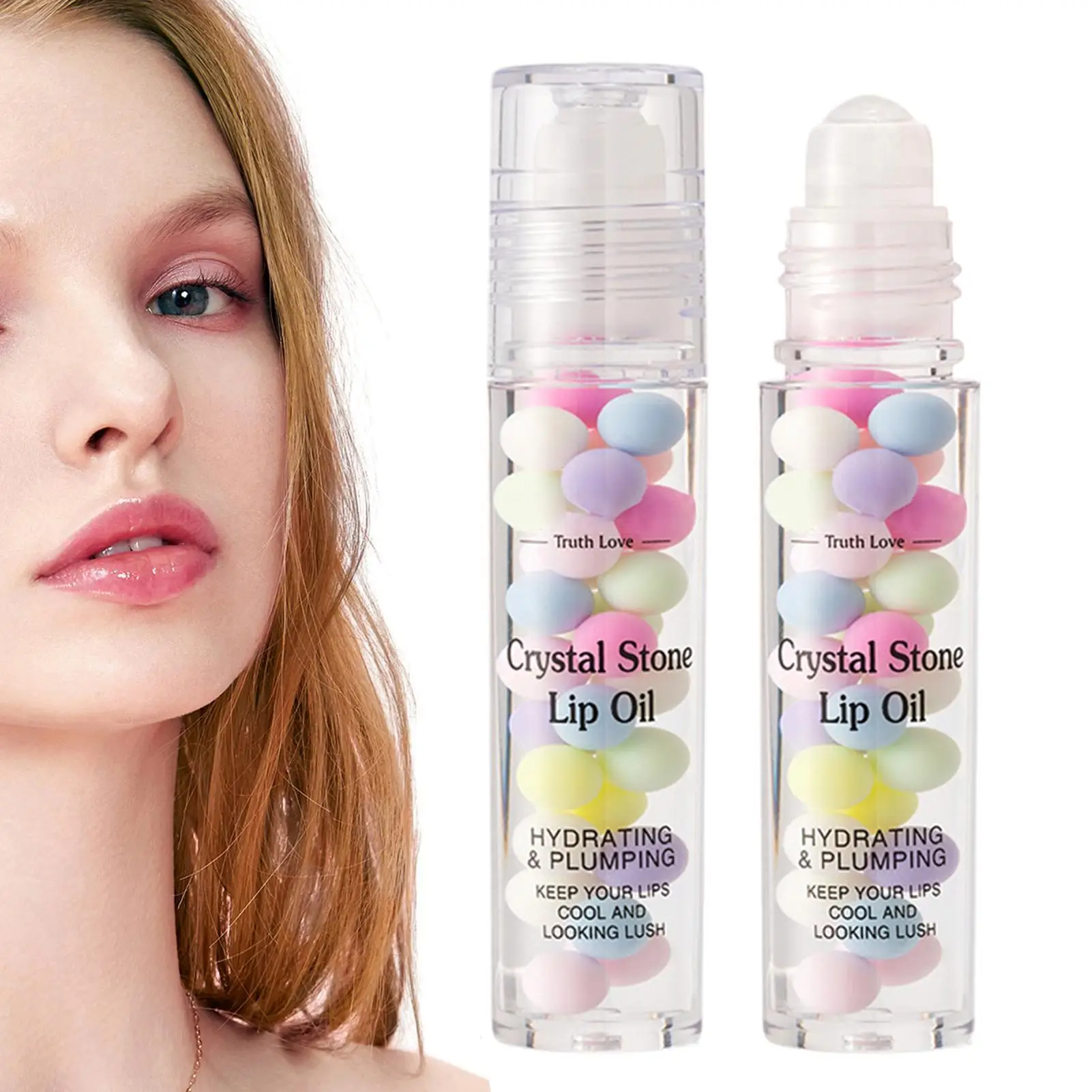 Roll On Lip Oil Lip Moisturizing Oil Plumping Lip Care Oil Moisturizing Hydrating Non-Sticky Lip Oil for Women Girls