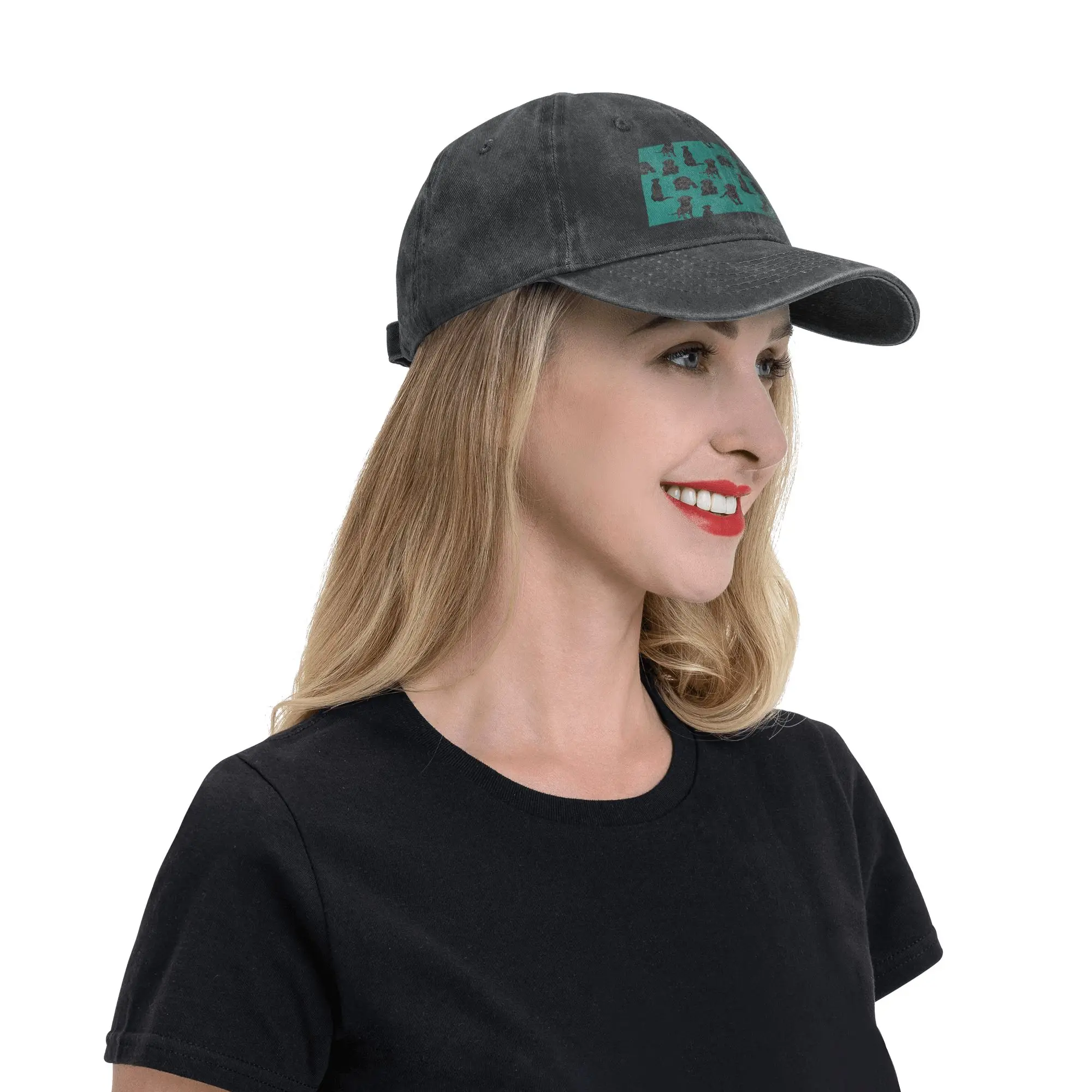 Black Labrador Retriever Dog Denim Fabric Cap Casual Baseball Caps Adjustable Hat Summer Unisex Baseball Hats