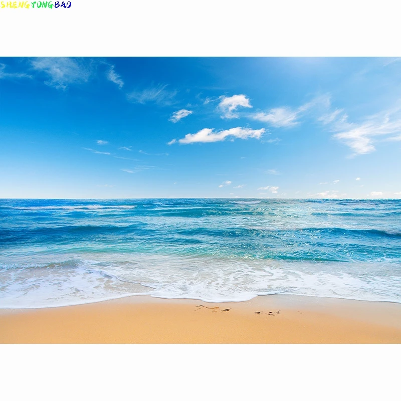 Sandy Beach Holiday Summer Digital Photography Backdrop Prop Coconut Tree  Landscape Window Photo Studio Background JK-12