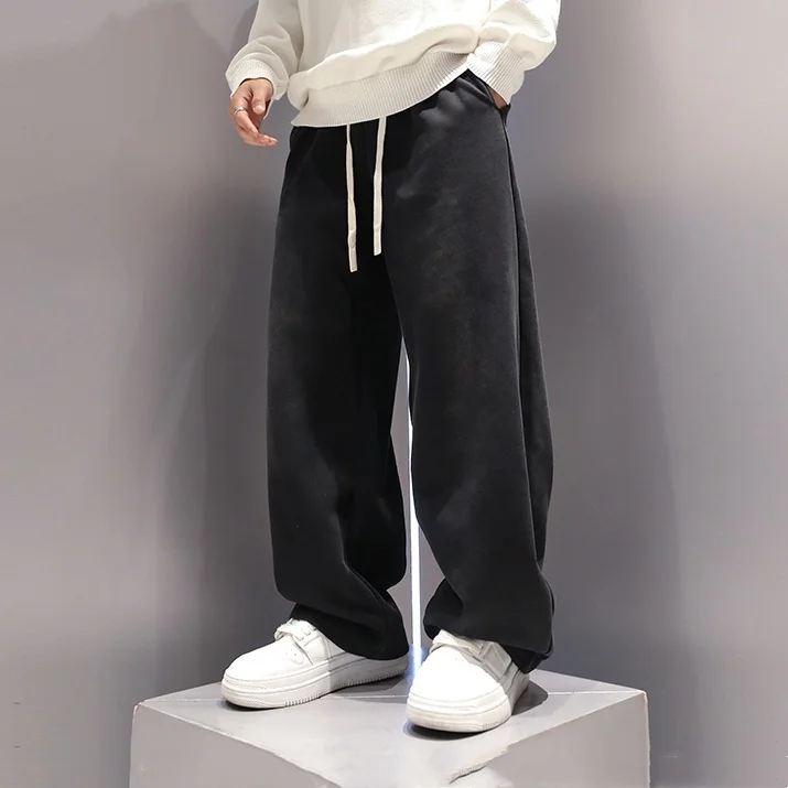 

Loose Straight Leg Men's Jeans 300 Pou High Street Hip Hop Trend Brand Casual Wear Resistant All Seasons mid Waist Water Wa