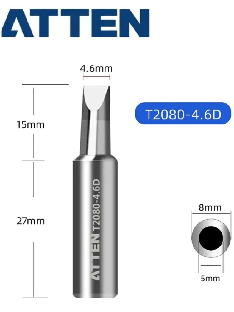 ATTEN-Dicas de solda para Original Welder Iron, Substituição Part Tool, T2080-0.8d 1.2d 1.6d 2.4d 4.6d 6.5d, ST-2080 ST-2080D