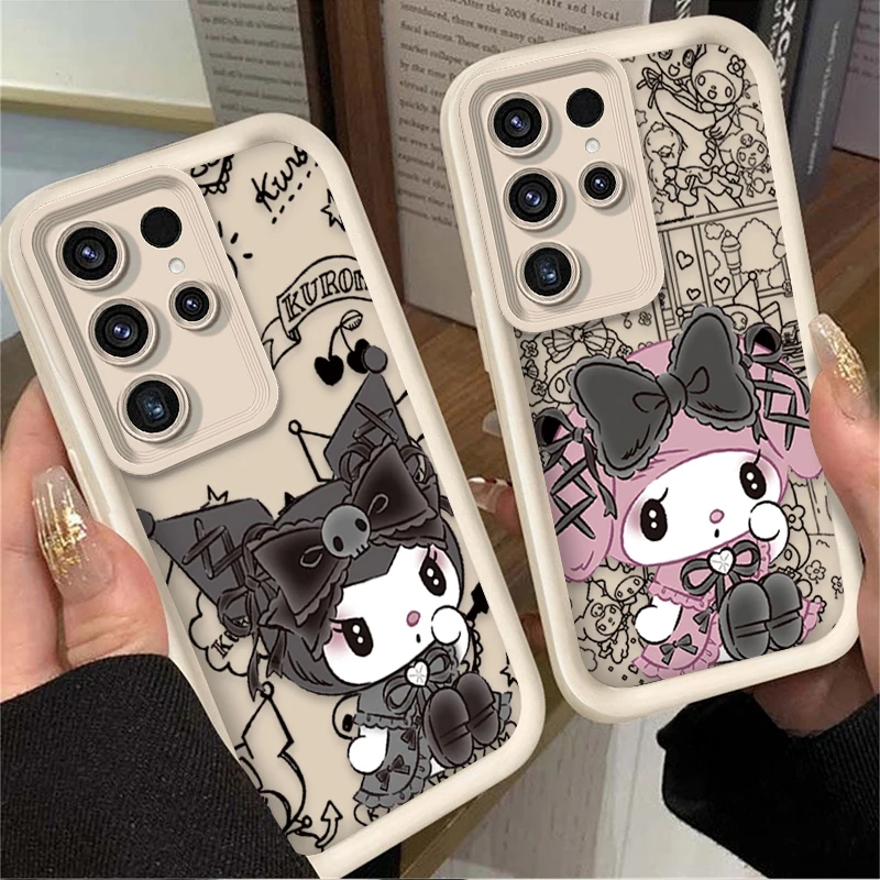 Lovely Sanrio Melody Case for Samsung Galaxy S25 S24 S23 Ultra S22 S21 Plus FE 5G A54 A34 A14 A73 A53 A33 5G Soft Silicone Cover - náhled 2