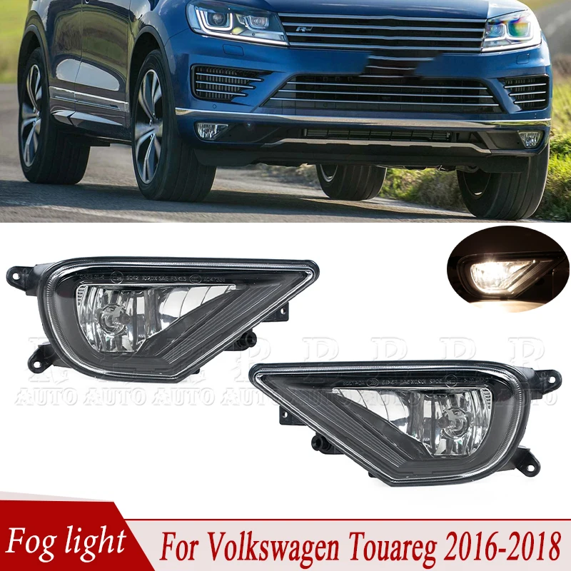 R-AUTO For Volkswagen VW Touareg 2016 2017 2018 Front Bumper Fog Light With Bulb Car Light 7P6941699G 7P6941700G 7P6941699G