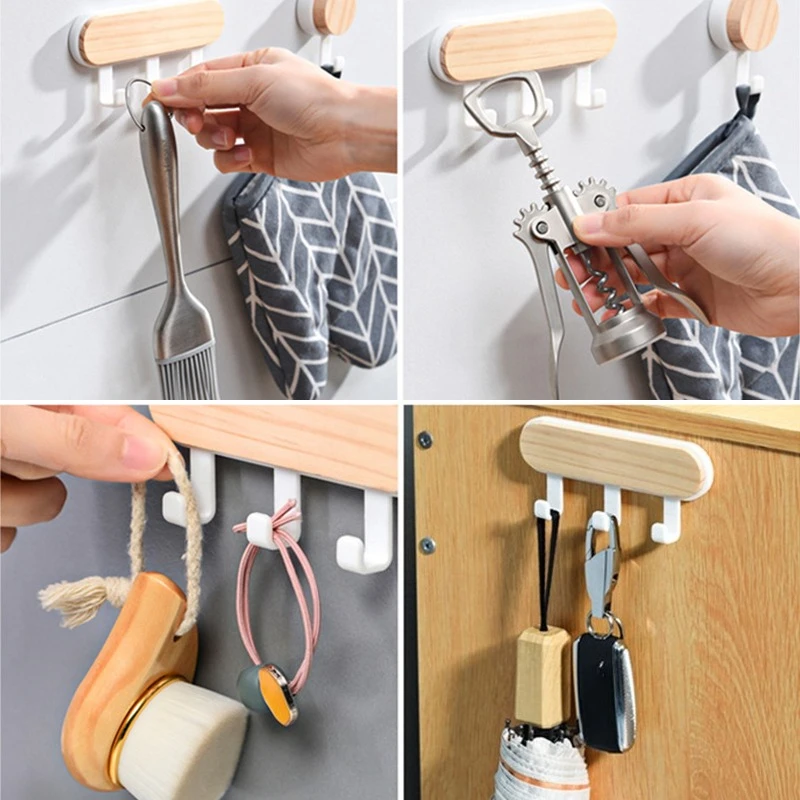 2pcs nonporous ABS adhesive hook doors and windows clothing kitchen wall hook household storage collection appliances.