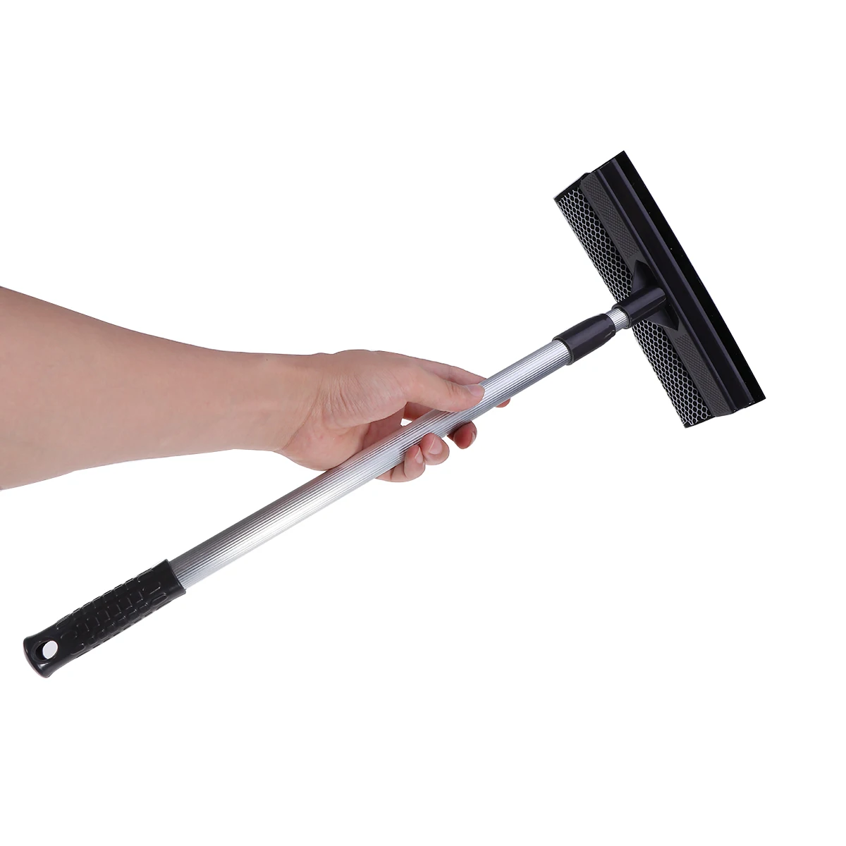 

Window Squeegee Microfiber Water Absorbent Glass Cleaner Dry Streak Free Telescopic Extension Pole Home Use Grey