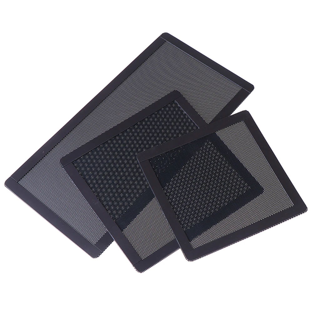 PC Case Cooling Fan Black PVC Computer Guard Cover Horn Net  Dust Filter Mesh 12x12CM 14x14CM 12x24CM Computer Accessories