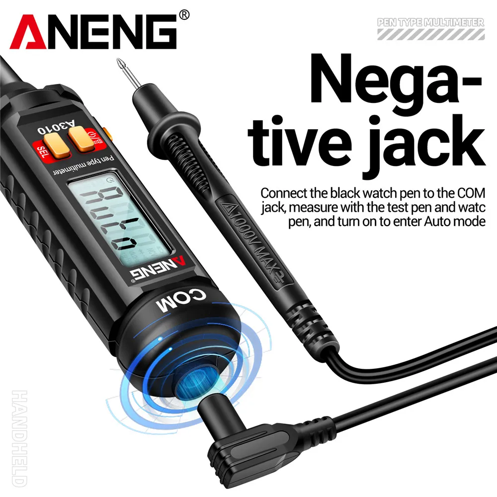 

ANENG A3010 4000 Counts Smart dual use NCV voltage Sensing Pen type backlight multimeter Digital automatic ranking tools