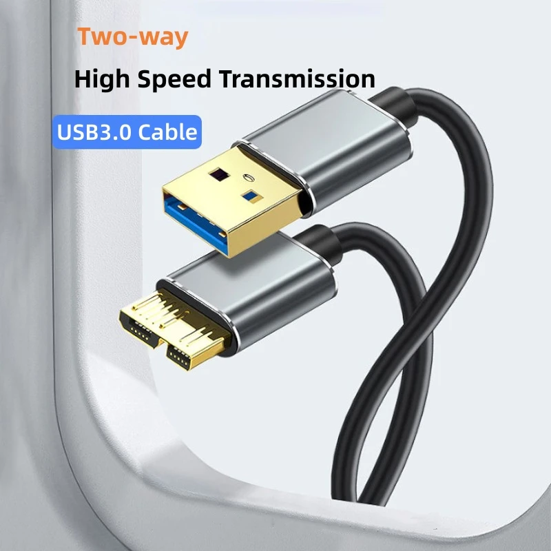 USB3.0 A To Micro B Connector Cable 5Gbps High Speed Transmission For MacBook Laptop Smartphone Connection Hard Drive Disk