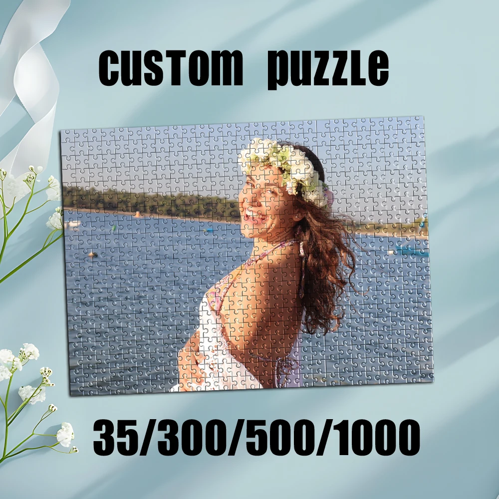 35/300/500/1000pcs Personalized Custom Photo Selfie Puzzle Birthday Valentine's Mother's Father's Halloween