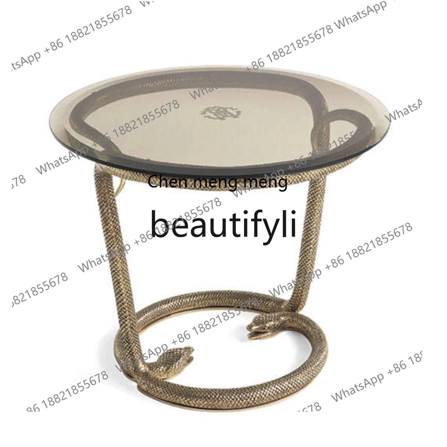 

X Creative snake head tempered glass corner table living room household snake edge coffee table