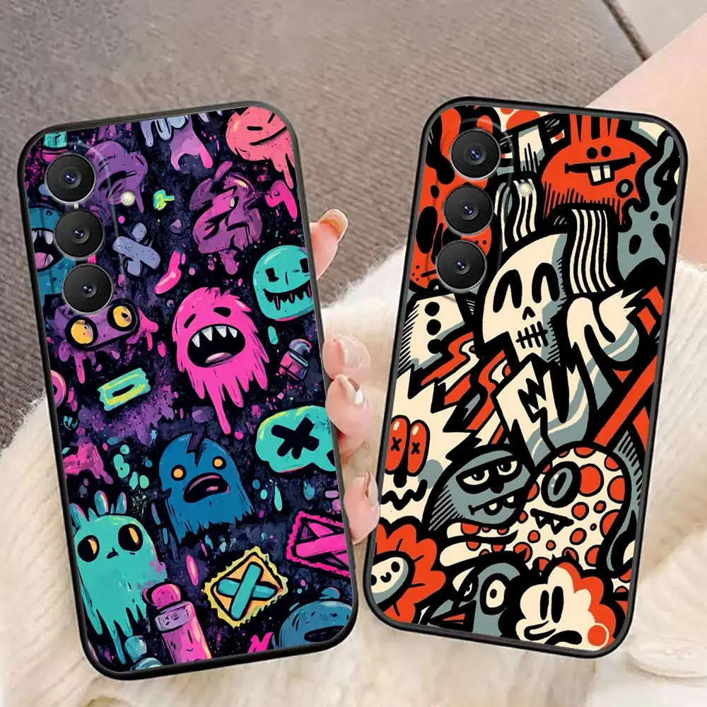 Little Monster Stick Figure Phone Case For Samsung Galaxy S26 S25 S24 S23 S22 S21 S20 FE Ultra Plus Silicone Funda Shell Cover