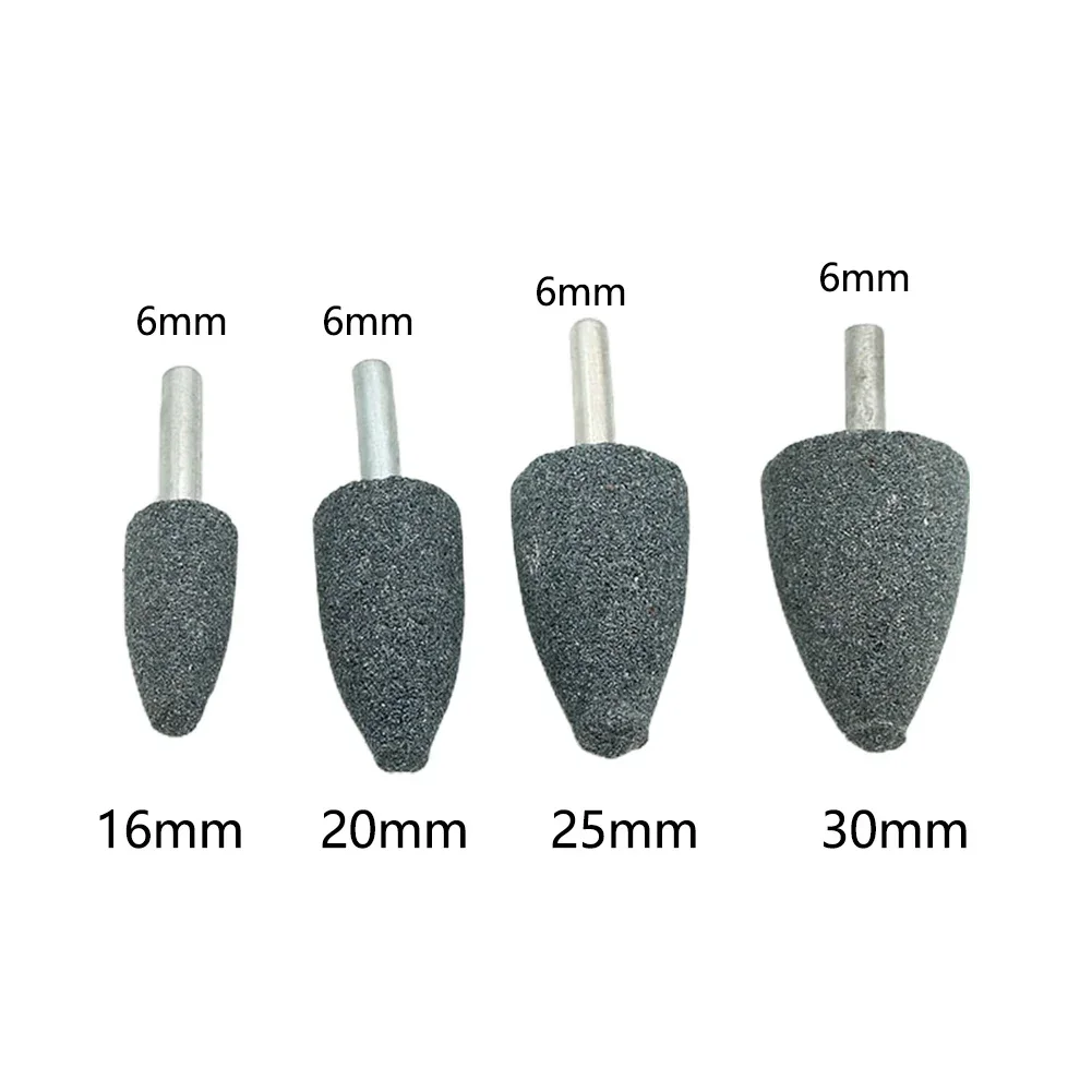 5 Pcs Grinding Wheel Polishing Bit 6mm Round Shank Cylindrical Conical Sharpening Head Tool For Grinder Rotary Tools Accessories