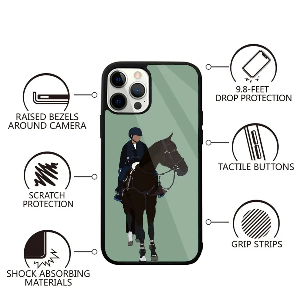 Competition Equestrian Horse Phone Case For iPhone 15,14,13,12,11,Plus,Pro,Max Mini Magsafe Magnetic Wireless Charging