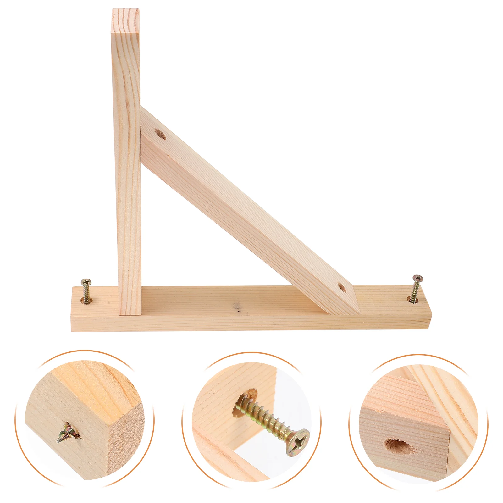 

2 Pcs Solid Wood Tripod Stand Wall Mounted Shelves Angle Bracket Heavy Duty Braces