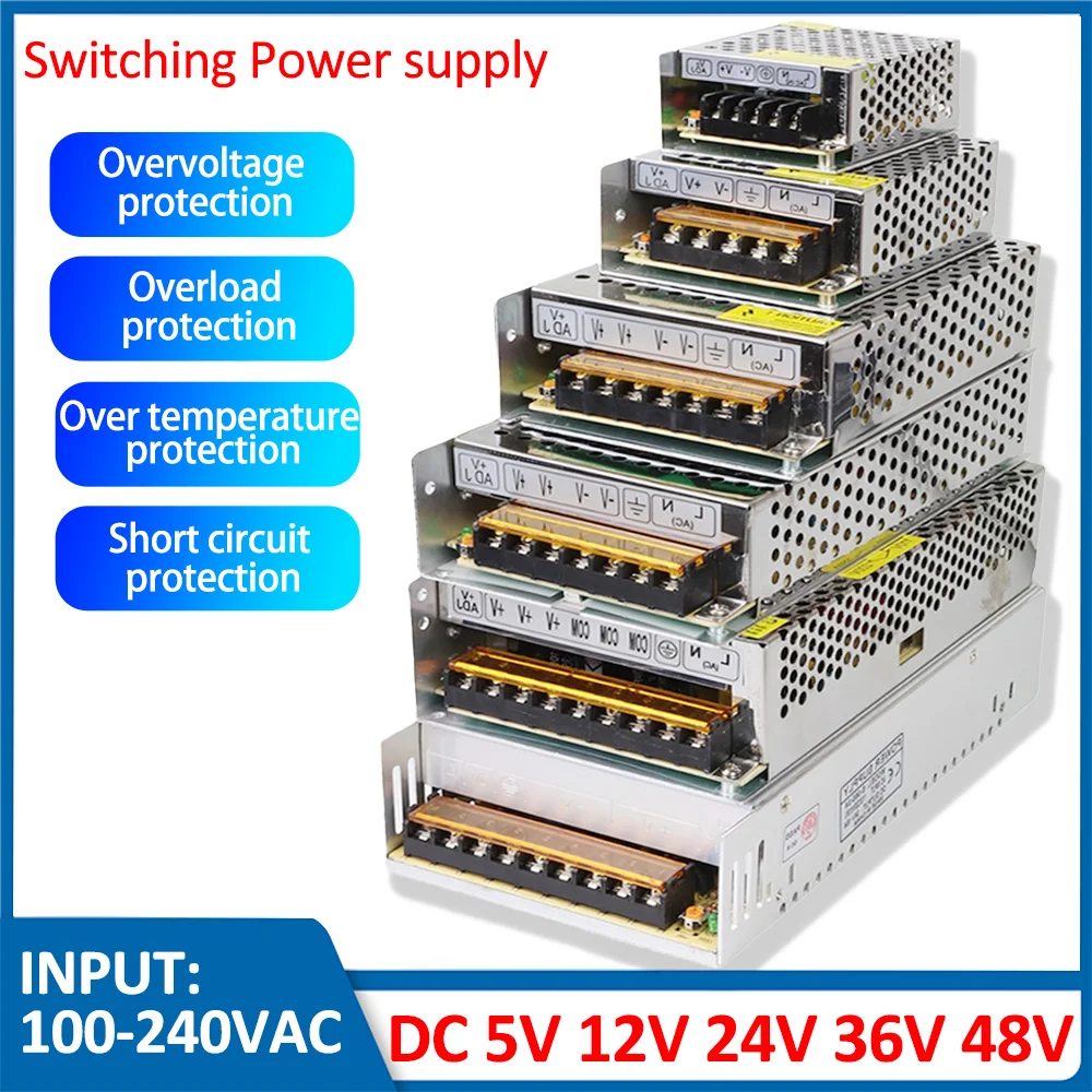 

5V 12V 24V 36V Power Supply SMPS 5 12 24 36 V AC-DC 220V TO 5V 12V 24V 36V 1A 2A 3A 5A 10A 20A 30A Switching Power Supply SMPS