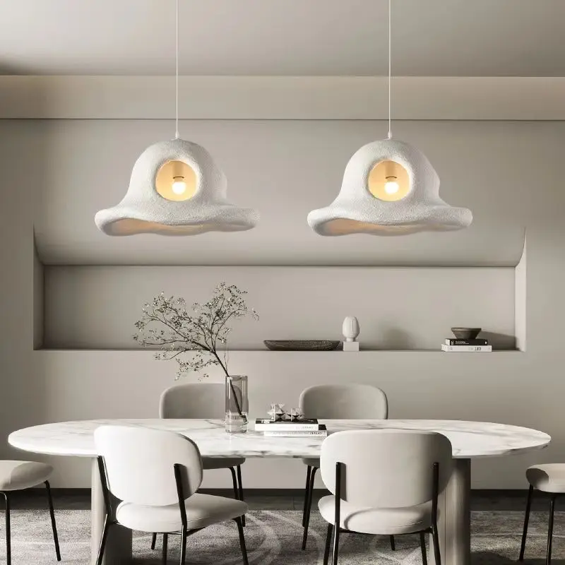 Modern Creative 40Cm Hat Decoration Led Chandelier Dining Table Wabi Sabi Pendant Light Home Nordic