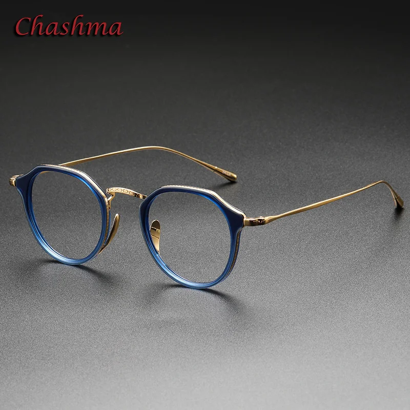 Chashma Men Glasses  Acetate Pure Titanium Round Light Optical Eyewear Designer Optic Degrees Prescription Lenses Frame Women
