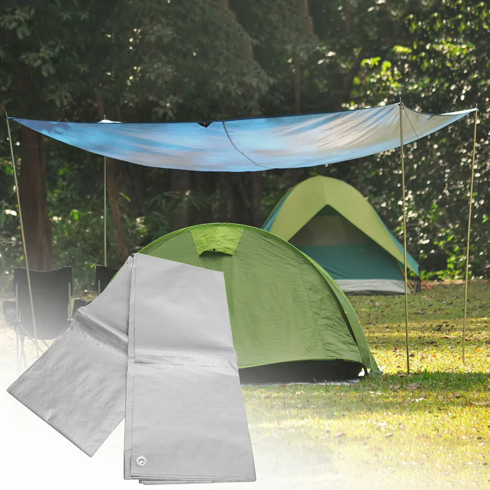 

Waterproof Shade Cloth 2X4M Pe Tarp With Metal Grommets For Outdoor Camping Garden Firewood Shelter Uv Resistant Foldable Canopy