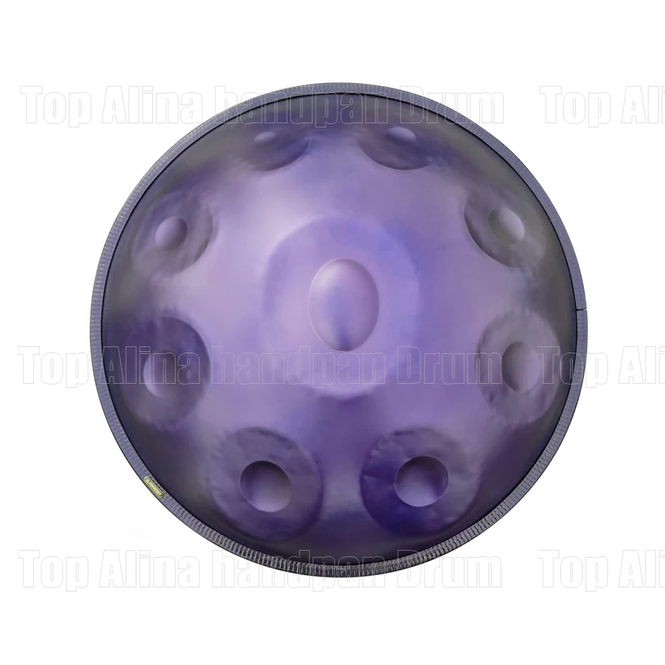 Handpan Drum avec support, étui à main, maillets durables et poussière, 432hz, 9 notes, 22 pouces, "Purple Performer" en D Kurd Minor