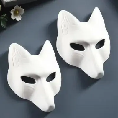 

2pcs Foxes Animal Face Party Accessory Adult Costume Accessory Cartoon Adult Party Favor Mask Mask Festival Decoration