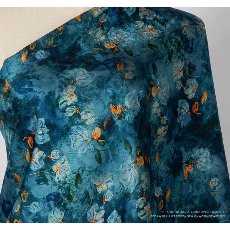 100% rayon fragrance cloud yarn digital printing front spray flower fabric for clothing hand DIY sewing fabric