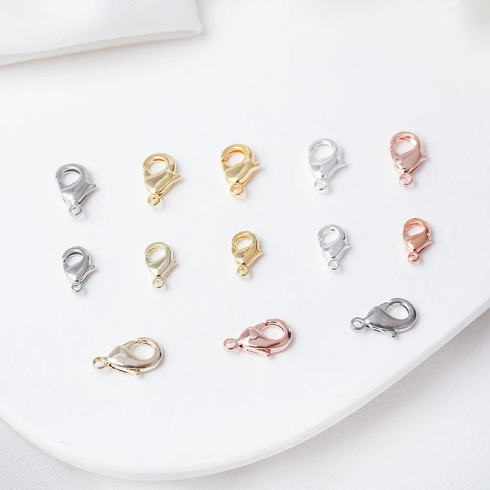 

20 шт., застежки в виде когтей омара, латунные позолоченные застежки, крючки, соединители для браслета «сделай сам», ожерелье, аксессуары для изготовления ювелирных изделий