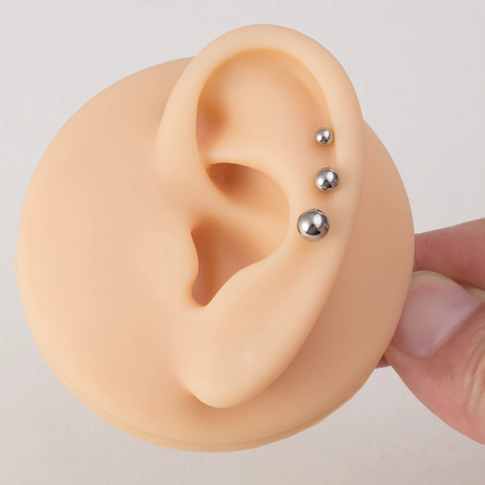 3Pcs 20G Screw Back Ball Tragus Stud Cartilage Earrings Helix Ear Piercing Jewelry Round Cone Square Surgcial Steel Stud Earring