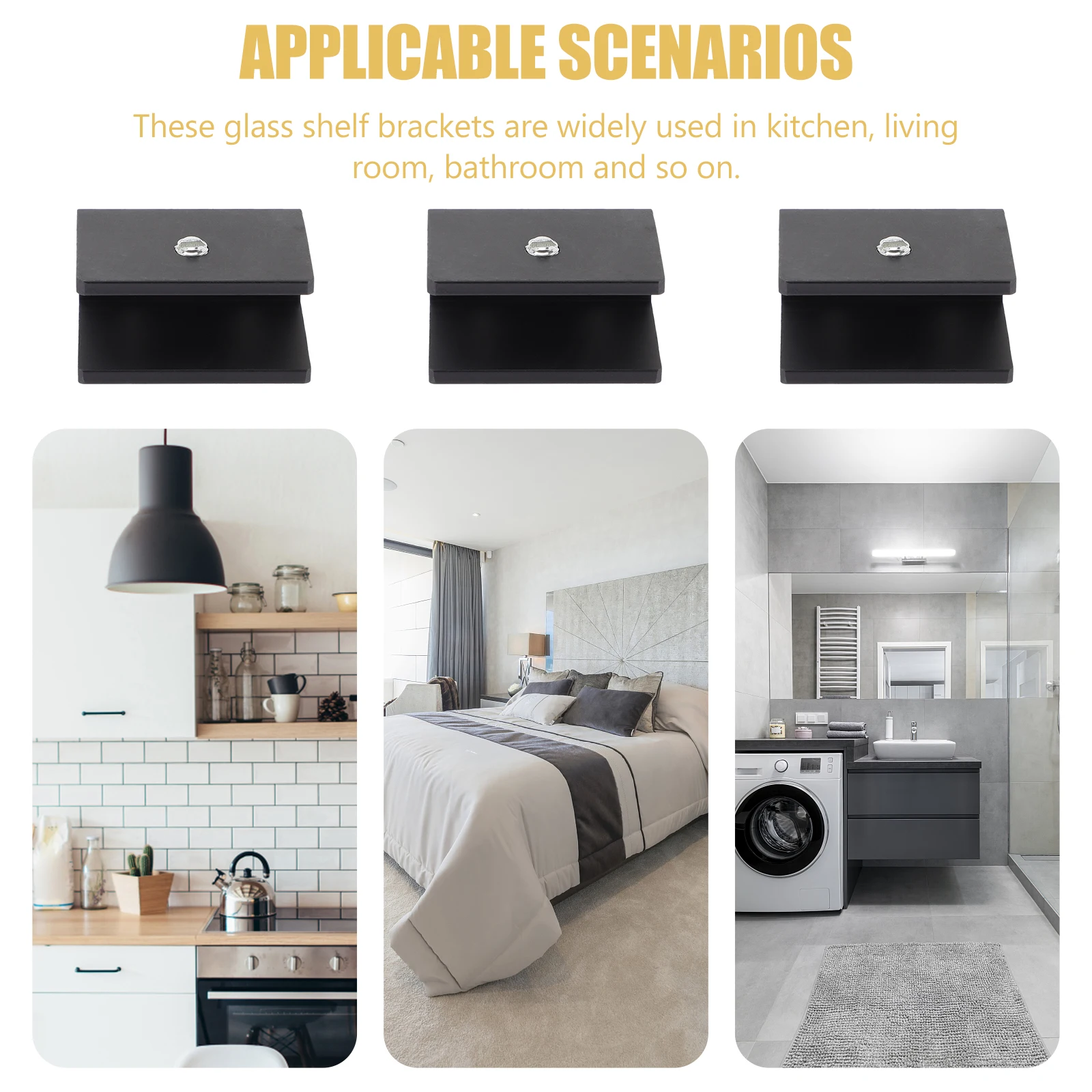 

8Pcs Glass Shelf Clips Easy Install Strong Durable Mirror Brackets Wine Cabinets Floating Shelf Bracket Shower Glass Clamp