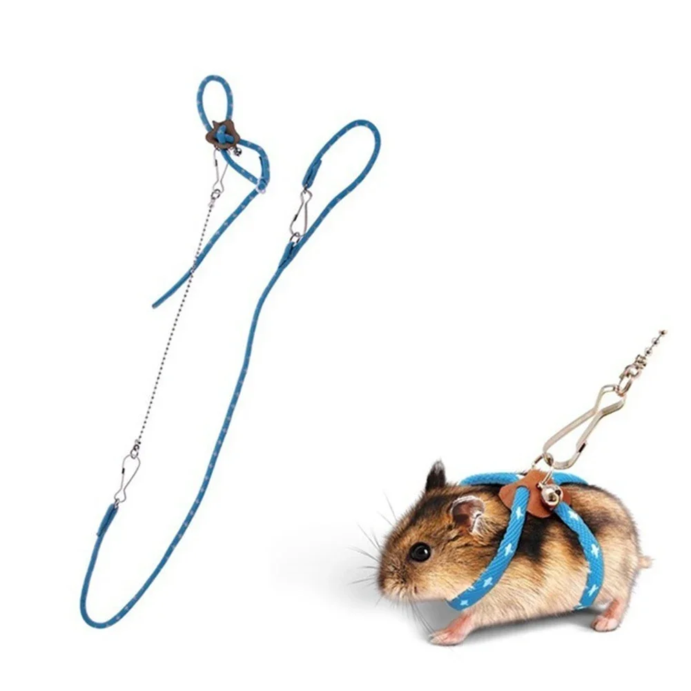 Pet Traction Rope Adjustable Soft Anti-Bite Training Rope Outdoor Flying Harness Leash With Bell  Bird Parrot Mouse Hamster