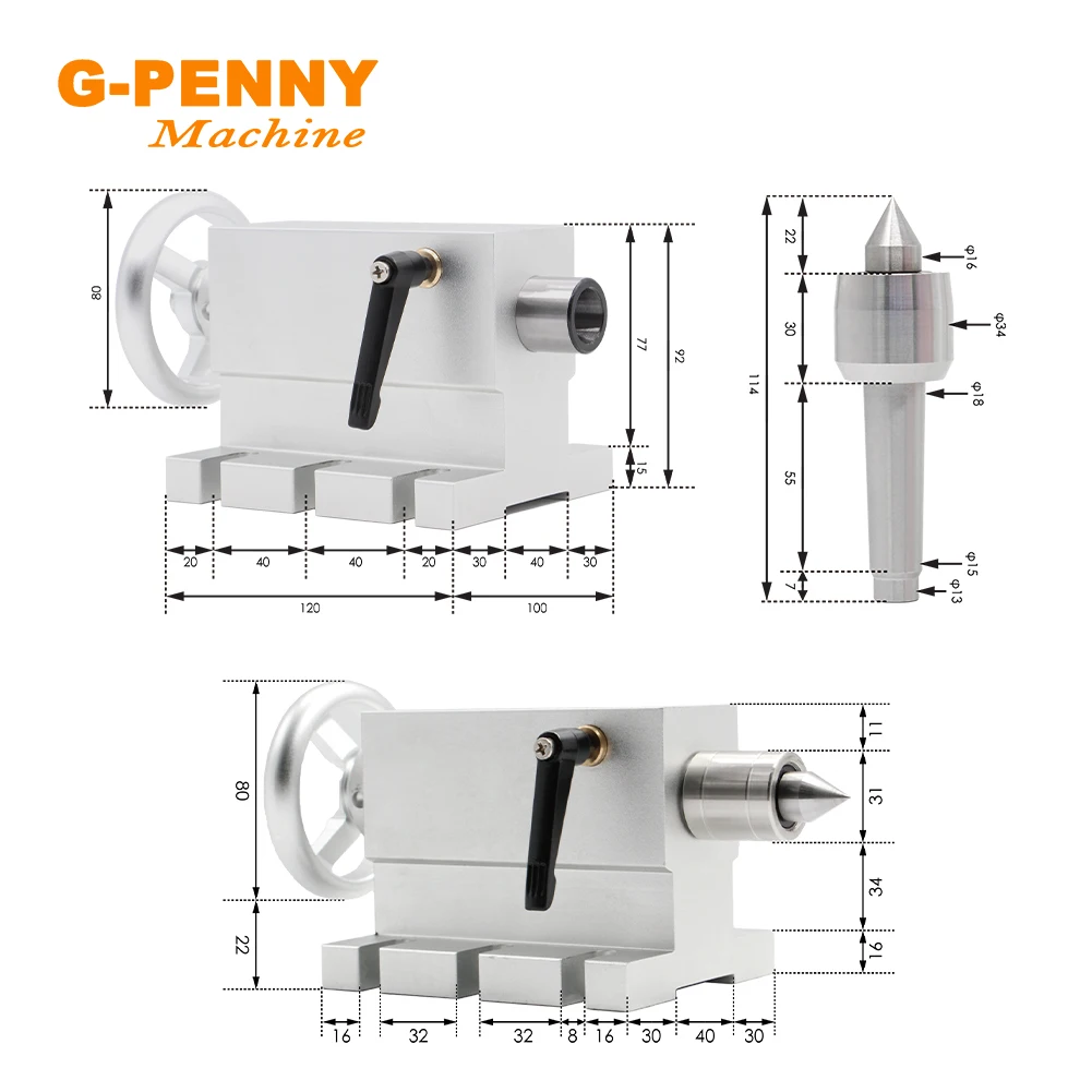 Imagem -05 - Axis 100 mm Tailstoc Cnc Dividindo a Cabeça Rotação a Eixo Kit Nema34 86hs45n & Hbs86h Circuito Fechado Motor de Passo 4jaw 4th