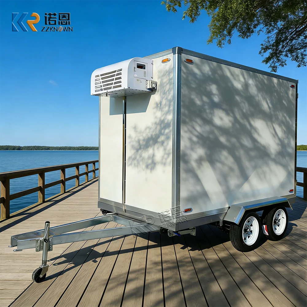 Commercial Freezer Cargo Truck Reefer Trailer Energy Efficient Mobile Cold Storage Trailer for Beverage Distribution