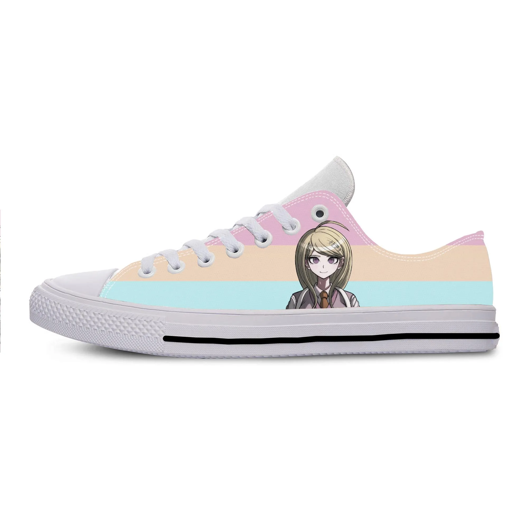 Anime Cartoon Game Danganronpa Akamatsu Kaede Cute Casual Cloth Shoes Low Top Lightweight Breathable 3D Print Men Women Sneakers