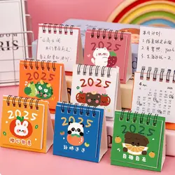 2025 Mini Desktop Paper Calendar Multi-function Yearly Planner Scheduler Notebook Home Decor Agenda Organizer