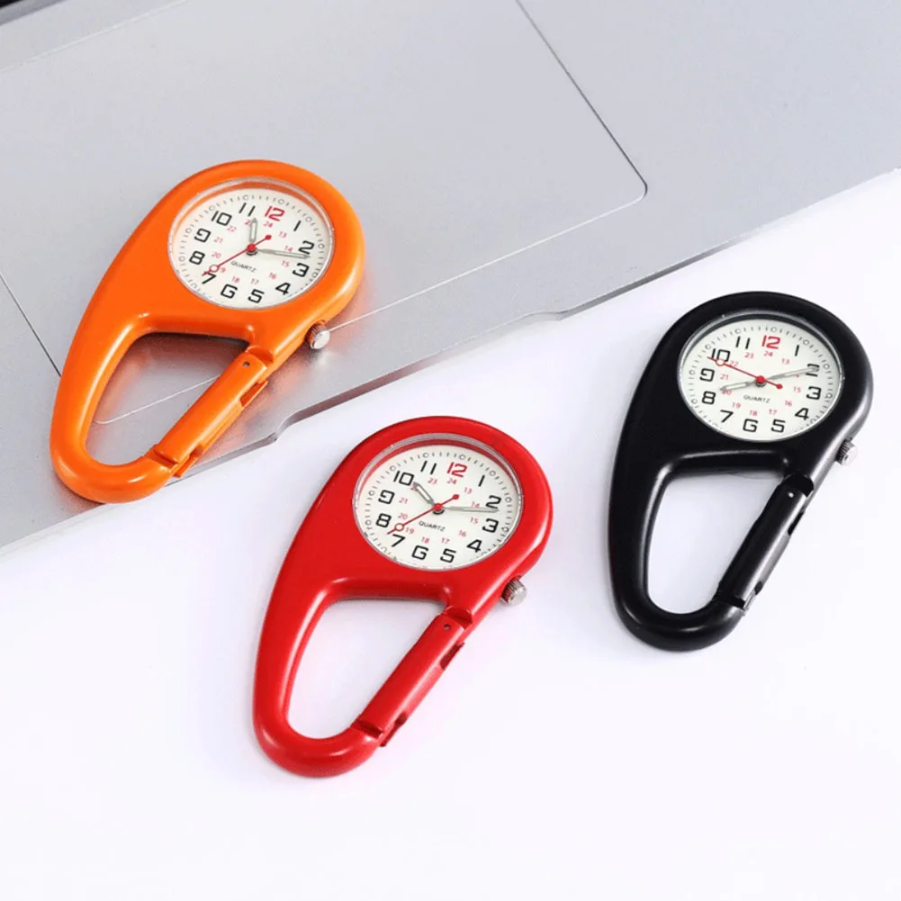 

Climbing Watch - Luminous Portable Carabiner Pocket Watch For Climbing & Hiking Black Orange Red High Quality