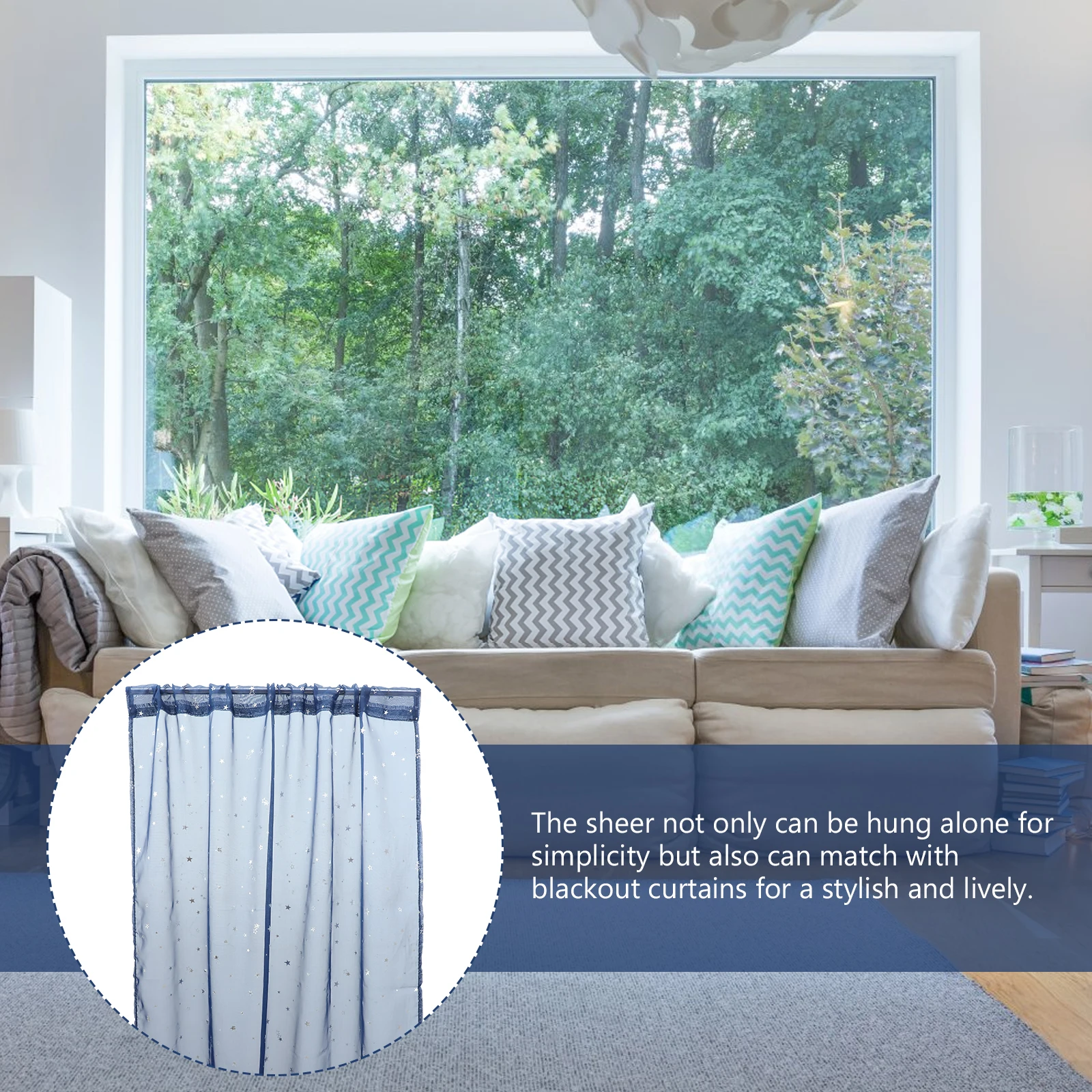 

Stellar Star Window Curtains Light Filtering Semi Sheer Polyester Drapes For Bedroom Living Room Bathroom Decorative Net Curtain