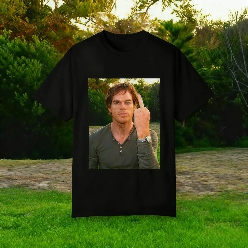 2025 الصيف ديكستر مورغان هاري رمز خمر ملابس للرجال عادية 100% القطن الخالص تي شيرت مطبوع موضة القوطية #1