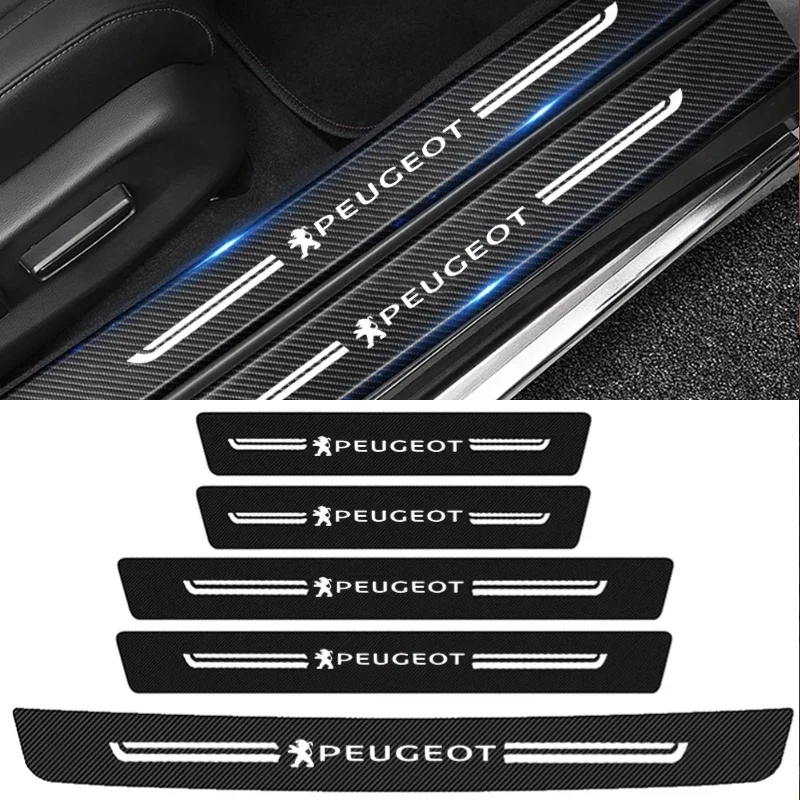 Car Door Sill Stickers Anti-Scratch Decal for Peugeot 306 3008 206 308 207 2008 106 307 208 408 508 205 4008 5008 406 407 301