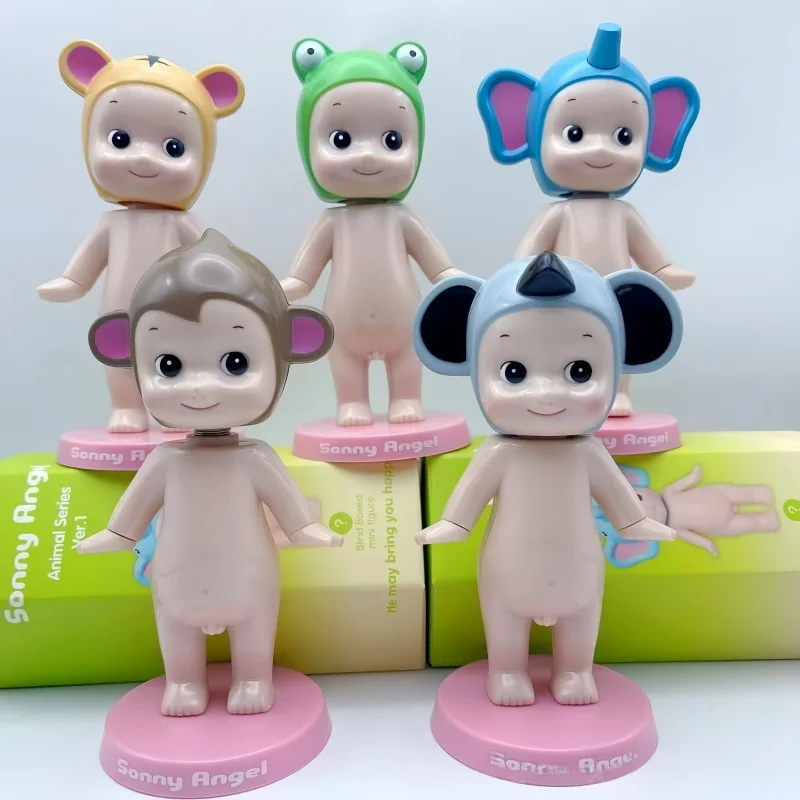 

Sonny Angel Lying Down Doll Cosplay Animals Shake Their Heads Series Blind Box Car Ornaments Cute Mysteries Surprise Gifts Toys