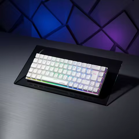 Teclado Mecânico Gamer E-YOOSO Z686 USB com Fio, Mini Slim RGB, Layout Brasileiro Português, Switches Vermelhos, 68 Teclas para Computador PC Laptop