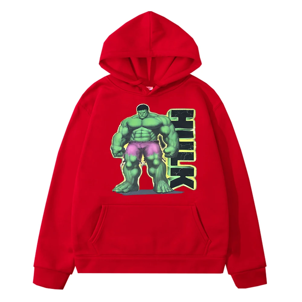 The Hulk Kawaii Print hoodies Fleece sweatshirt boys clothes y2k sudadera Marvel anime hoodie pullover jacket kids clothes girls