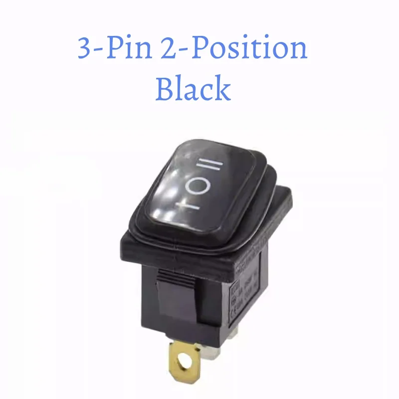 5pcs KCD1 Waterproof Rocker Switch 3/2 Pin 3/2 Position with Lights Rocker Button Power Switch Oil/Dust-proof Square Button KCD1