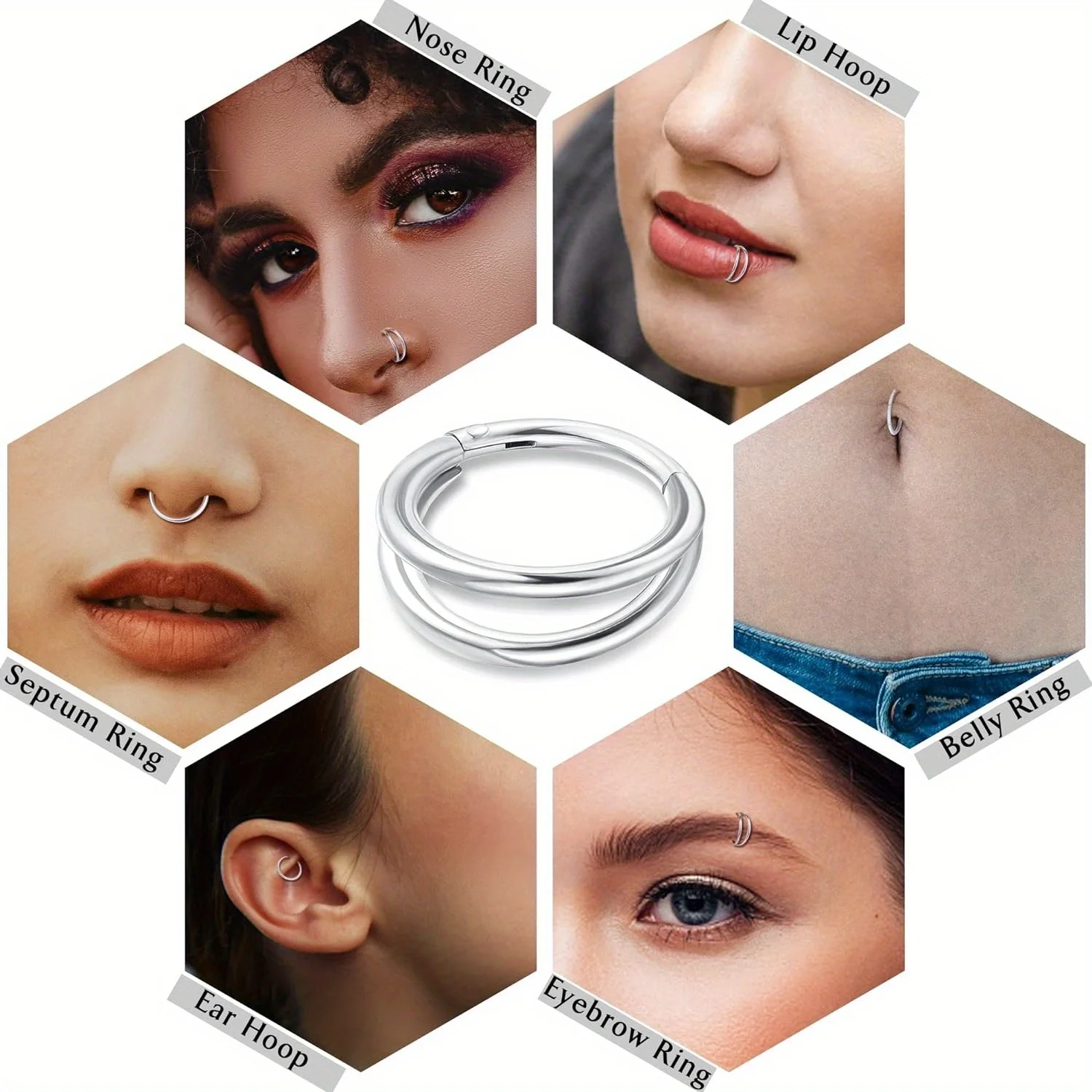 Drperfect Chirurgisch Staal Neusringen Hoepel Voor Vrouwen Septum Ringen Scharnierend Segment Neusring Lip Helix Kraakbeen Schelp Neus Piercing