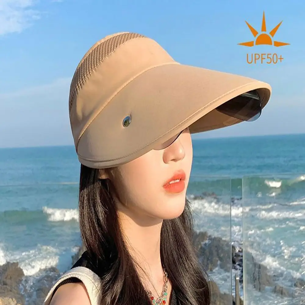 New Outdoor Female Summer Hat Sunscreen Sunglasses Visor Cap Sports Cap Sun Hats Empty Top Hat Anti-UV Beach Hat