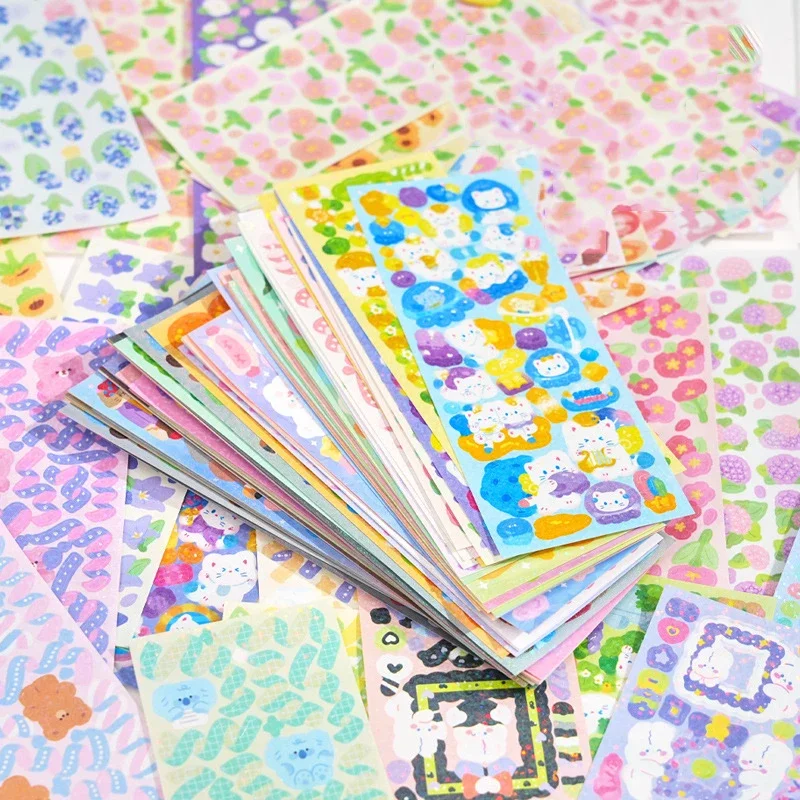 Journamm 20/50/100pcs kawaii korejské nálepky vodotěsný zvířátko DIY goo karta dekorace scrapbooking děti koláž laser roztomilá nálepky