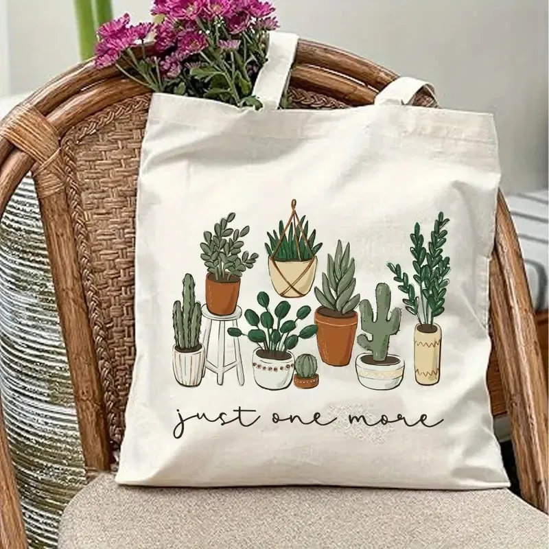 Aesthetic Plant Tote Bag Gift for Plant Enthusiasts Spacious and Stylish Bag for Outdoor Picnics Shopping Foldable Shopping Bag