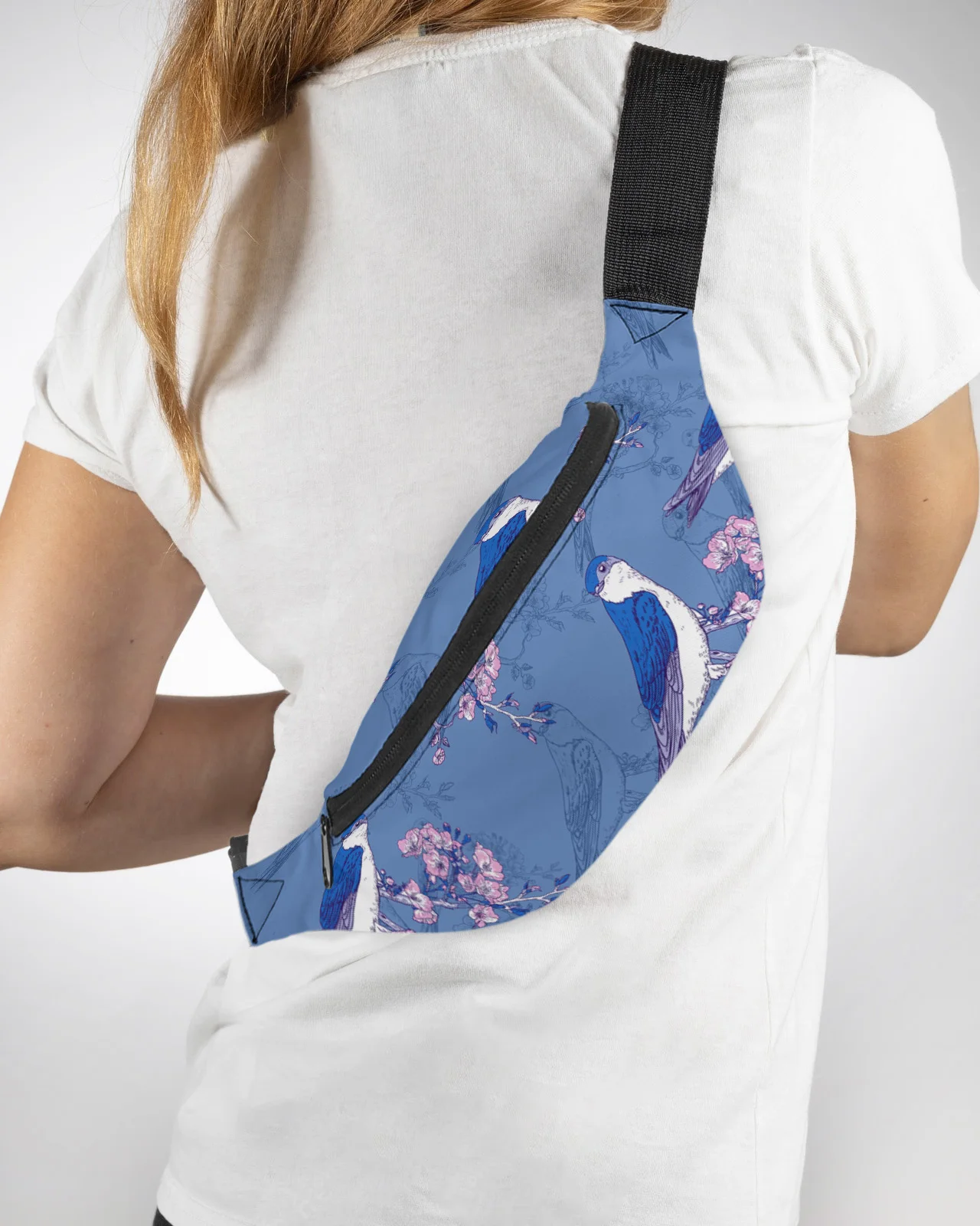 

Birds On Plum Blossom Branches Men Women Waist Bag Fanny Pack Purse Large Phone Belt Bag Wallet Pouch Waterproof Banana Hip Bags