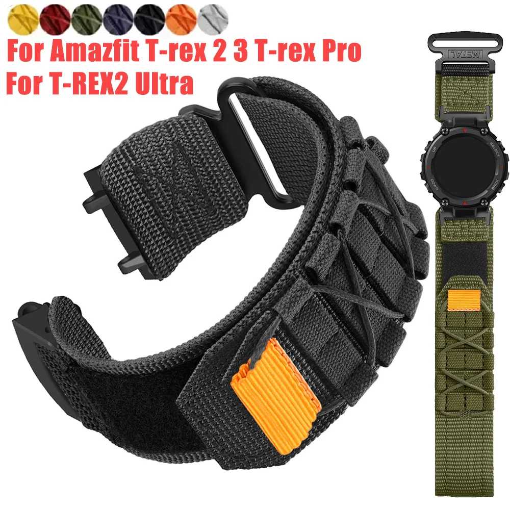 Colorful Nylon Strap for Huami Amazfit T-rex 2 3 Ultra Bracelet for Amazfit T-rex Pro Tyrannosaurus Bands Replacement Wristband