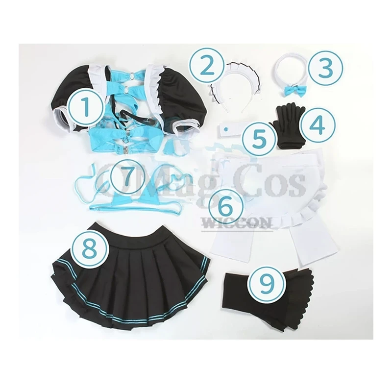 Asuma Toki Cosplay Maid Dress Blue Archive Cosplay Game Anime Girl Women Uniform Longuette Skirt Bow Bikini Suit Sexy Cute Set